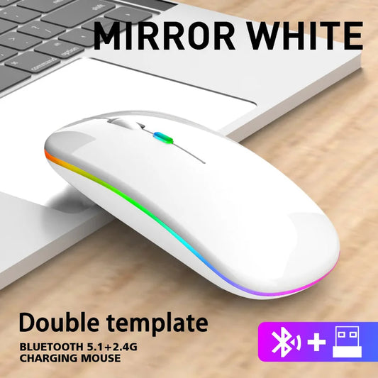 Tablet Phone Computer Bluetooth Wireless Mouse Charging Luminous 2.4G USB Wireless Mouse Portable Mouse