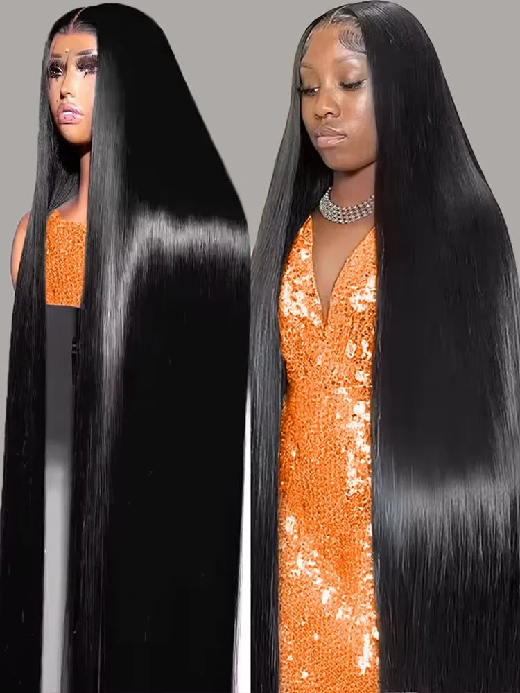 250% Density 40 inch Straight Lace Front Wigs Human Hair 13x6 HD Lace Frontal Wig Women PrePluck Brazilian Glueless Closure Wigs