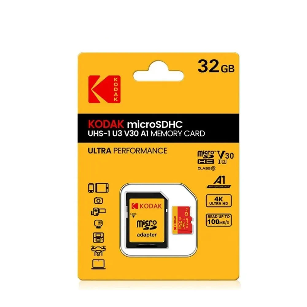Kodak Micro SDCC/SDHC memory card 32GB-256GB UHS-I V30 level, suitable for smartphones, tablets, and sports cameras