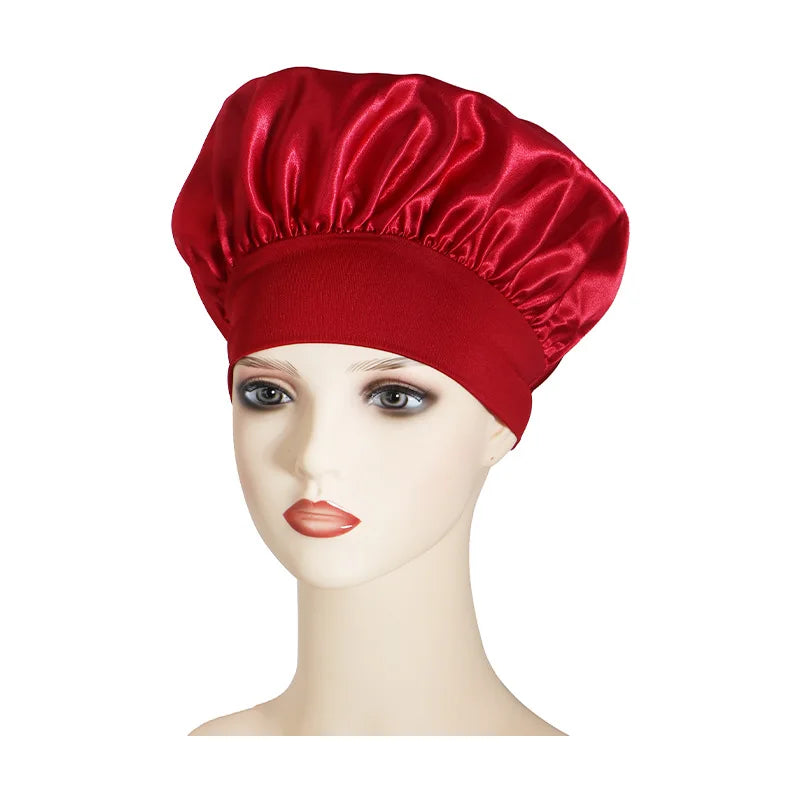 Newly Satin Night Hair Cap Women's Solid Sleeping Hat Sleep Care Bonnet Nightcap For Women Unisex Cap