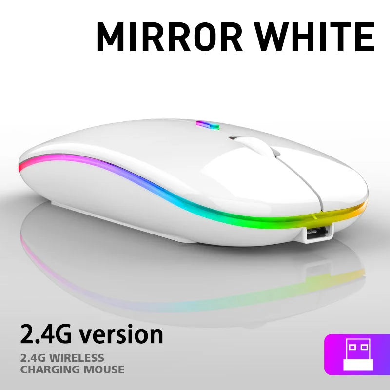 Tablet Phone Computer Bluetooth Wireless Mouse Charging Luminous 2.4G USB Wireless Mouse Portable Mouse