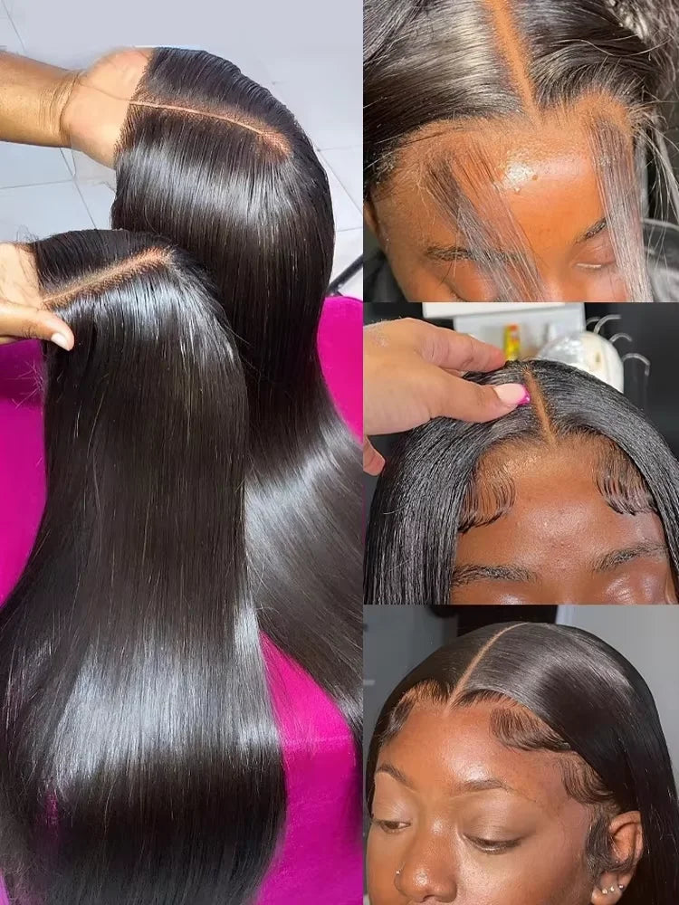 250% Density 40 inch Straight Lace Front Wigs Human Hair 13x6 HD Lace Frontal Wig Women PrePluck Brazilian Glueless Closure Wigs