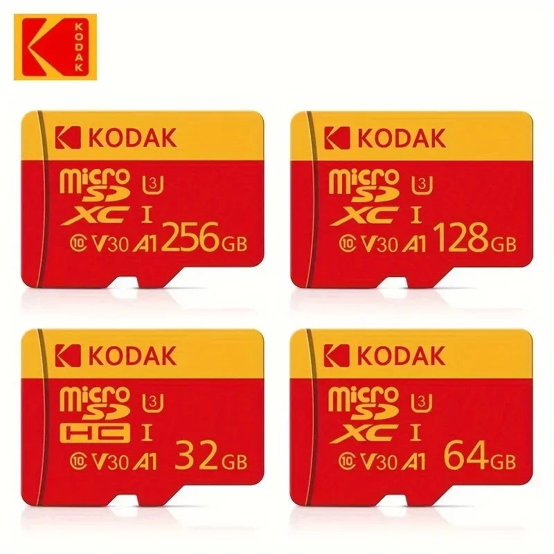 Kodak Micro SDCC/SDHC memory card 32GB-256GB UHS-I V30 level, suitable for smartphones, tablets, and sports cameras