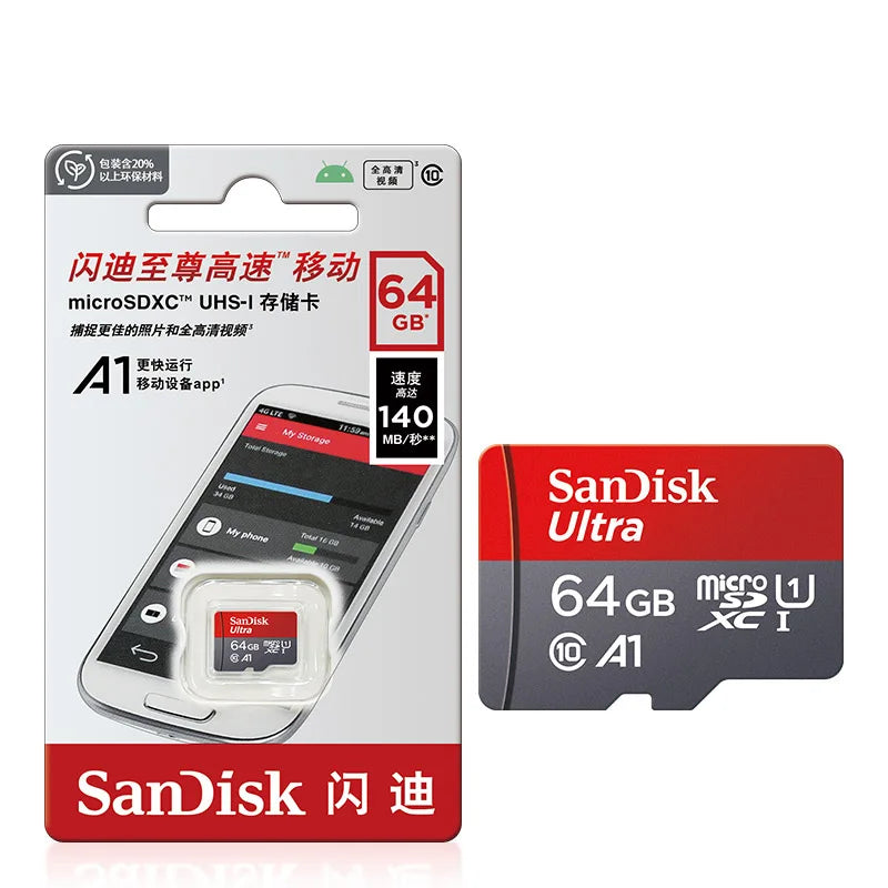 TFcard 64GB 16GB 32GB Memory Card 128GB Class 10 Microsd SD Card 100MB/S UHS-I A1 Card + Adapter for Phone/PC Standard Shippin
