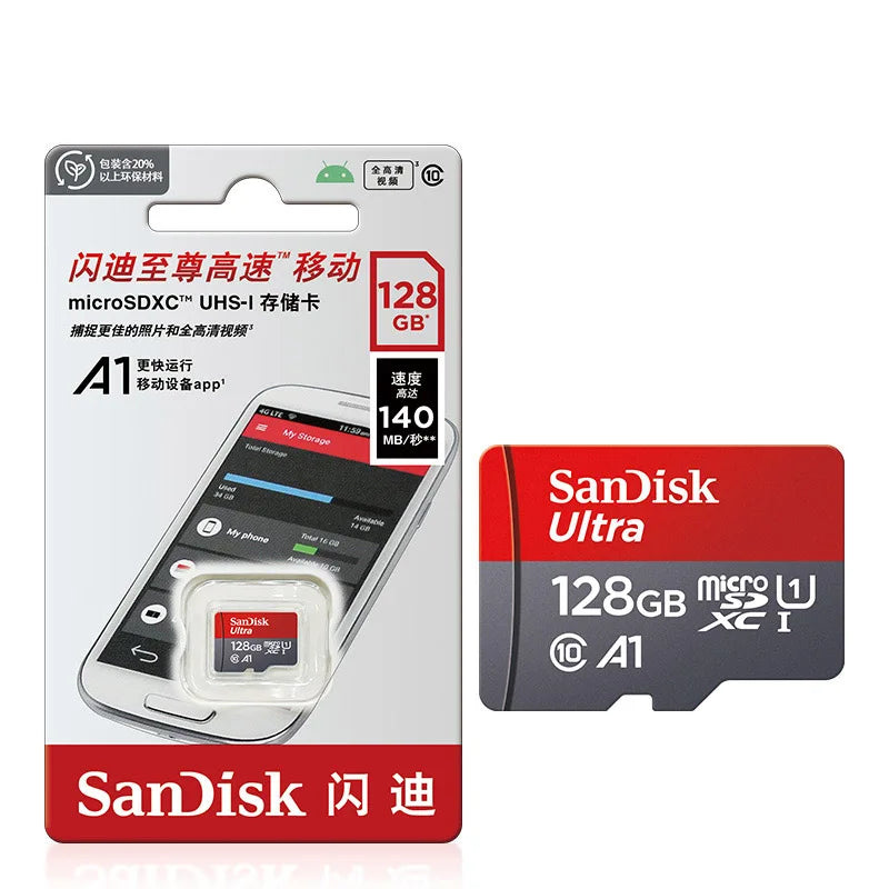 TFcard 64GB 16GB 32GB Memory Card 128GB Class 10 Microsd SD Card 100MB/S UHS-I A1 Card + Adapter for Phone/PC Standard Shippin