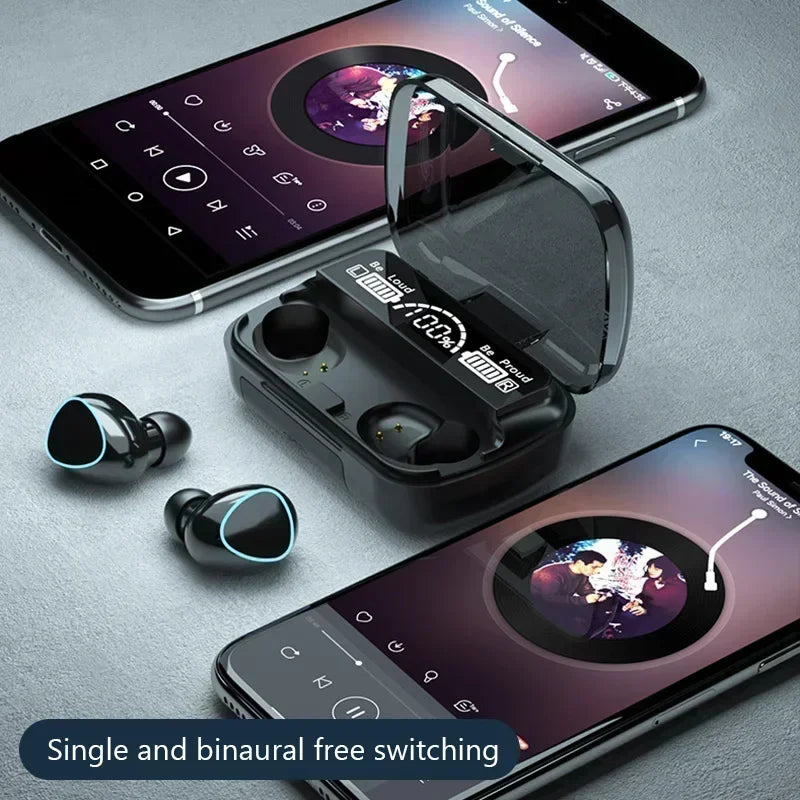 New TWS Bluetooth Earphones Handfree LED Dispay Headphones Bluetooth HiFi Stereo Music Wireless Earbuds for all smartphones